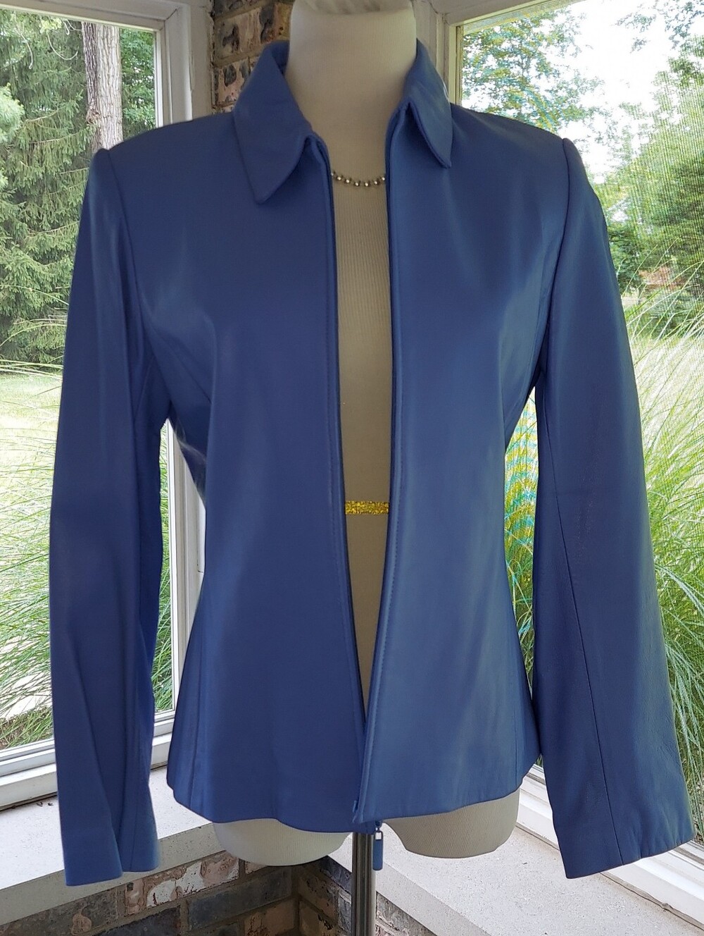 Vintage Dana Buchman Blue Women's Lambskin Jacket Stunning Color 8
